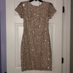 Gold Sequin Homecoming Dress
